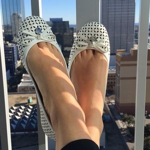 MICHAEL Michael Kors White Flats with Bow Detail